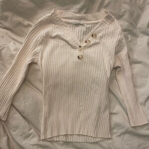 Cream button up cardigan long sleeve top